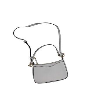 Aldo White Leather Shoulder Bag With Adjustable Strap & Gold-Tone Hardware